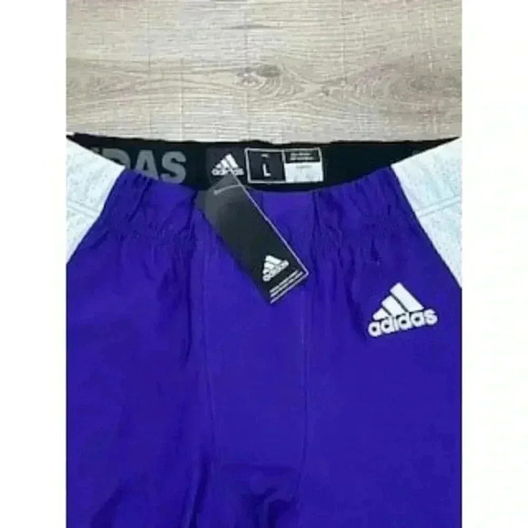 NEW Purple Adidas knee length Cropped Football Pants Boys Sz Large NWT - Picture 2 of 10